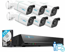 8MP 4K Outdoor Poe Security Camera System,6Pcs Person/Vehicle/Pet Detection Smar