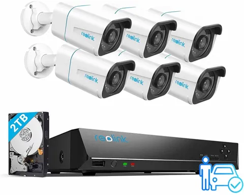 8MP 4K Outdoor Poe Security Camera System,6Pcs Person/Vehicle/Pet Detection Smar