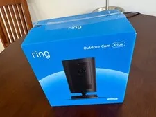 Ring Outdoor Cam Plus, Plug-In, Wide-Angle Video, Low-Light Sight for Full Color