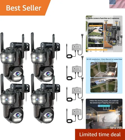 Smart WiFi Security Camera: 360° View, Night Vision, & PTZ Auto Tracking System