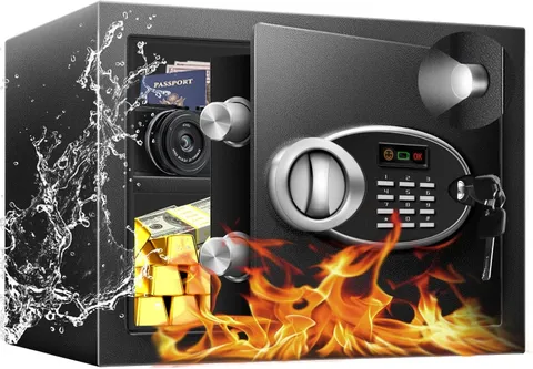Fireproof Waterproof 1.8 Cu Ft Safe Box with Digital Keypad & Combination Lock