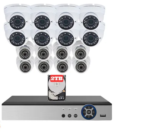 Evertech 16 Channel  Complete Security Camera DVR Power System with 2TB Storage