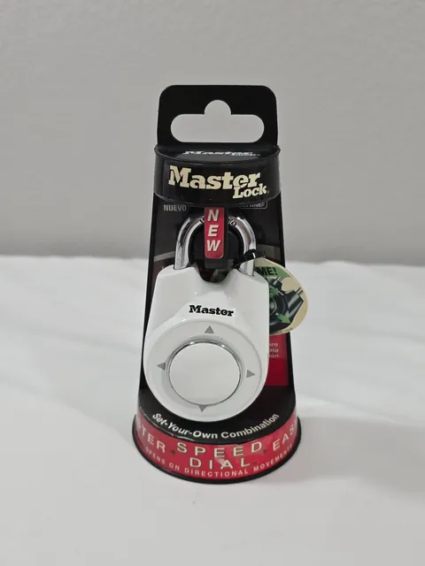 Master Lock Speed Dial Resettable Combination 1500iD Directional Movement White