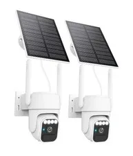2 PACK 3 Link Solar Security Dome Camera Outdoor Solar Powered 