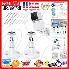 Wall Mount Kit for Wyze Cam Pan V3/ Wyze Cam V4/V3 - 2 Pack White | 360 Degre...