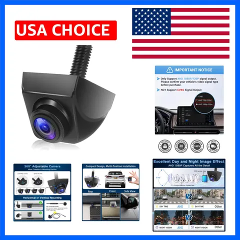 AHD 1080P Backup Camera, 360° Rotatable Lens 170 Degree Wide Angle Clear Nigh...