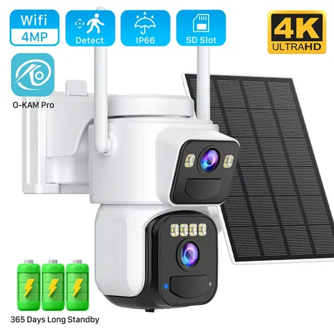 ANBIUX 8MP Dual Lens Solar WiFi Security Camera PTZ Color Night Vision