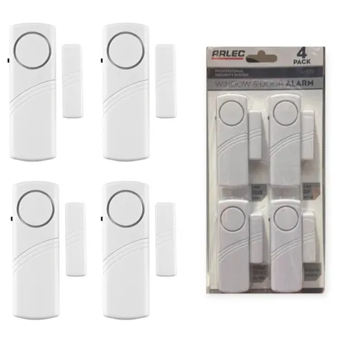 Arlec Window and Door Magnetic Contact Alarm - 4 Pack BNIB SEALED Batteries INC