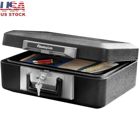 Fireproof Safe Box W/ Key Lock Portable Security Chest Money Jewelry Documents