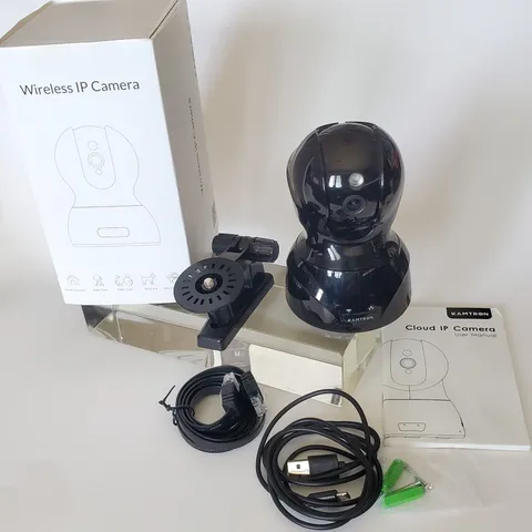 Kamtron Cloud IP Camera model 826 black 1080P security wifi ethernet