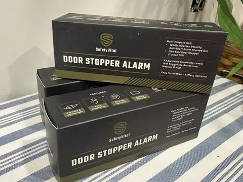 SafetyVital Door Alarm 120 dB Battery Powered Black SV-DOORALM-001