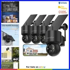 Solar Security Camera Wireless Outdoor 2K 360 PTZ Battery Powered 2.4G WiFi