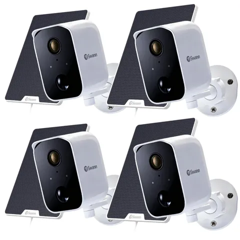 4PCS swann 2MP Wireless 2.4G Wifi Solar Battery Outdoor Audio Security Camera