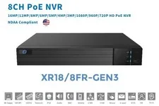 Epcom XR18/8-FR-GEN3 NVR 8 Channels 8MP (4K) 8 PoE Ports Face Recognition