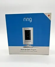 Ring Stick Up Cam Plug-In Wired Indoor Outdoor Security Camera