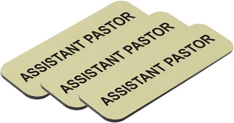 Assistant Pastor 1 X 3" Name Tag, Brushed Gold (3 Pack)