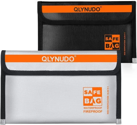 Small Fireproof Money Bag for Cash (8X5") - 2 Pack Fireproof Safe Accessories, 2