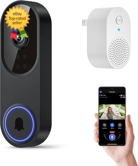1080P WiFi Video Doorbell Camera Two Way Audio Night Vision AI Smart