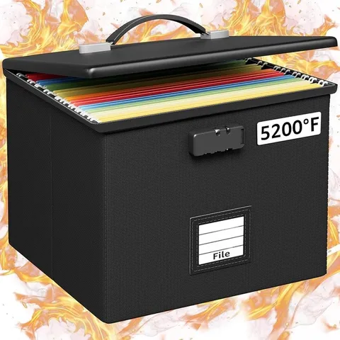 Fireproof File Box Water Resistant Portable Organizer Documents & Valuables New
