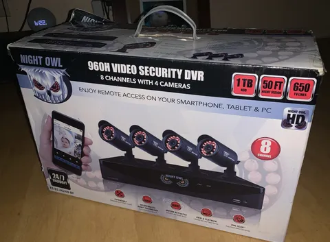 Night Owl 960H Video Security 500GB DVR System 8 Channel 4 Cameras New Open Box