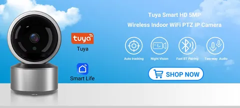 Tuya Smart 5MP WiFi IP Camera Baby Monitor 360° PTZ Motion Detection Two Way Au