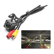Car Backup Camera Rear View 12-LED Night Vision Waterproof black