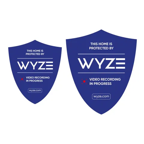 Wyze UV Waterproof Reflective Security Stickers, Security Camera Signs for Wi...