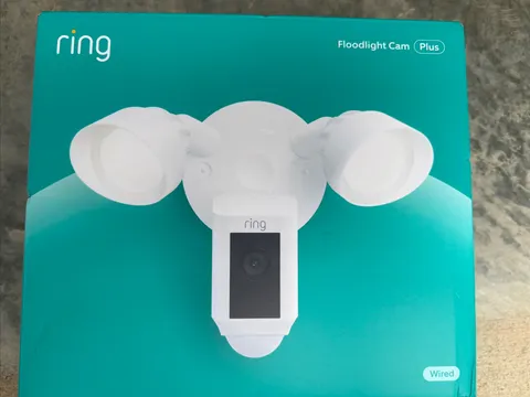 Ring Floodlight Cam Wired Plus Motion-Activated Camera 1080p White -NEW/SEALED-