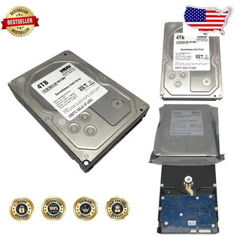 Pro 4TB 7200RPM Surveillance Hard Drive 64MB Cache 3.5" Internal CCTV DVR