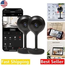 LOOK 1080p Indoor Security Cameras 2-Pack Alexa WiFi HD Night Vision 2-Way Audio