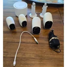 Arlo Netgear VMB3500 Base Station with 4 Wireless Outdoor Cameras and Mounts