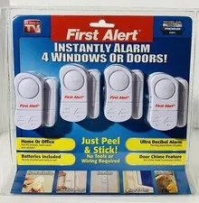 First Alert Instant Alarms windows or doors 4 pack peel & stick