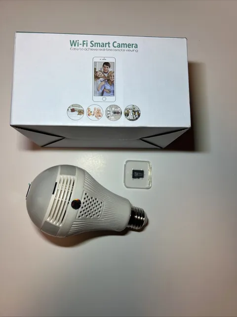 Smart Led Bulb 360 Camera WiFi Phone View With 16GB SD Card