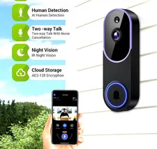 1080P Wireless Video Doorbell Camera AI Motion Detection Night Vision (GIFT DEEL
