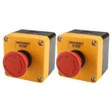 2-Pack Waterproof Emergency Stop Button, 660V 10A, IP65 Surface Mount, N/O N/C C