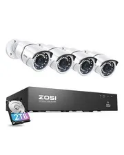 8CH 4K PoE Security Camera System 16CH NVR with 2TB HDD and 4pcs 5MP Cameras