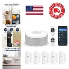 8 Piece Wireless Security System with App Notifications and Alexa Compatibility