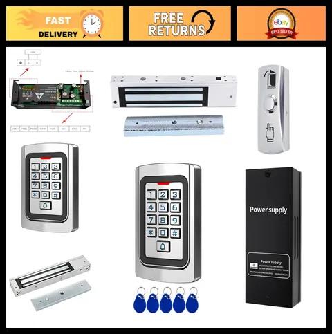 600lb Electric Magnetic Door Lock Kit - Waterproof Keypad, ID Card, Smartphone C