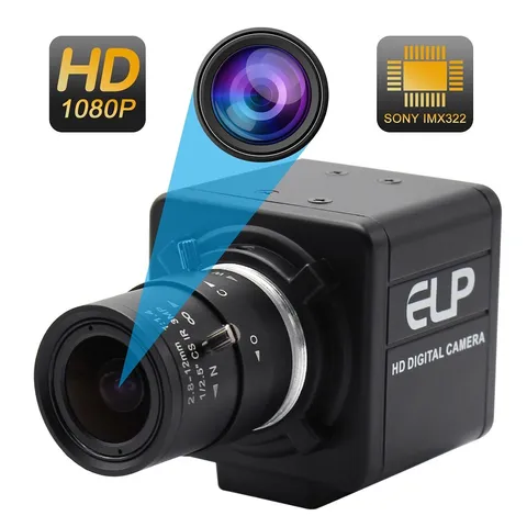 2.0MP USB Camera H.264 CCTV Sony IMX322 2.8-12mm Varifocal Lens Webcam with USB