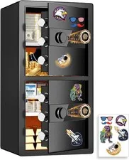 Biometric 6.5 Cub Safe Box Heavy Duty 2 Door Safe with Pop-up Knob & DIY Sticker