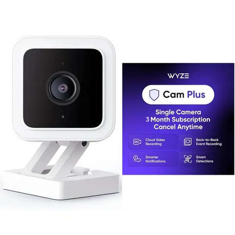 Cam V3 with 3-Months Cam Plus Cloud Storage Indoor Outdoor Plug-in Smart Secu...