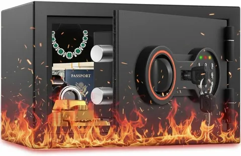 [2026 0.5H 1700°F] Small Fireproof Safe Home 14.8Lbs Heavy Duty Fire Safe Box