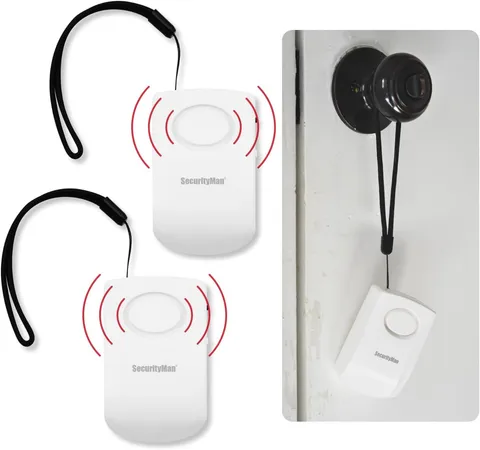 Securityman Door Handle Alarm with 130Db Vibration Triggered Portable Door Alarm