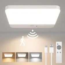 FULEN Motion Sensor Ceiling Light Fixture, Cordless Closet 1 Pack, White