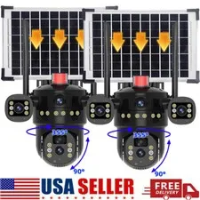 3 Lens Solar Battery Wireless WiFi Outdoor PTZ Home Security Camera System CCTV
