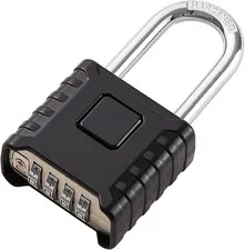 Candado Combinacion 4 Digitos Resistente Cerradura Exterior Impermeable Negro