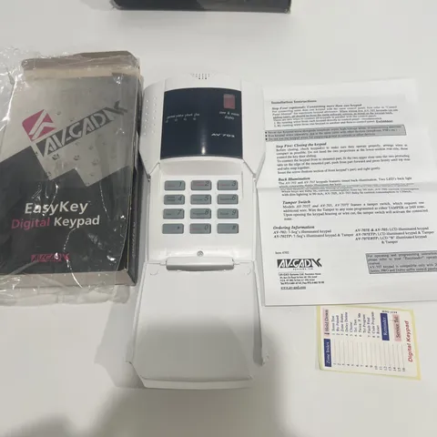 AV-GAD AV-702T LCD Alarm Keypad EasyLoader Security System w Box & Manuals