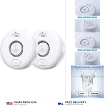 Water Leak Detectors for Home, 2Pcs WD71, 120dB Adjustable Water Leak Alarm f...