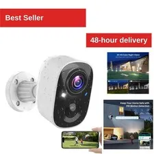 MaxiViz 2K Wireless Security Camera with AI Motion Detection