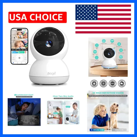 Indoor Camera, 3K HD Indoor Security Camera, 360° Pan/Tilt Pet Camera, 2-Way ...